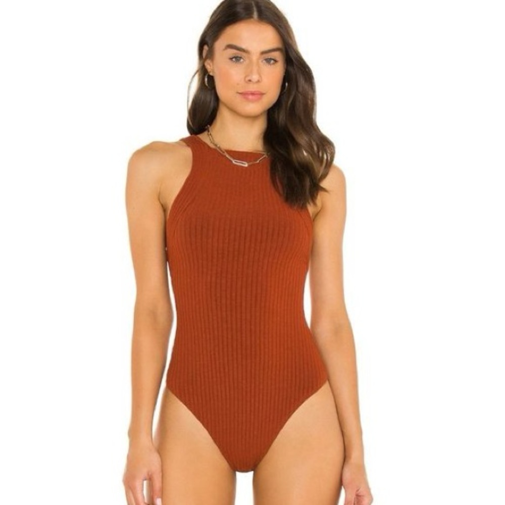 ALIX NYC Gabrielle Bodysuit in Rust NWT
